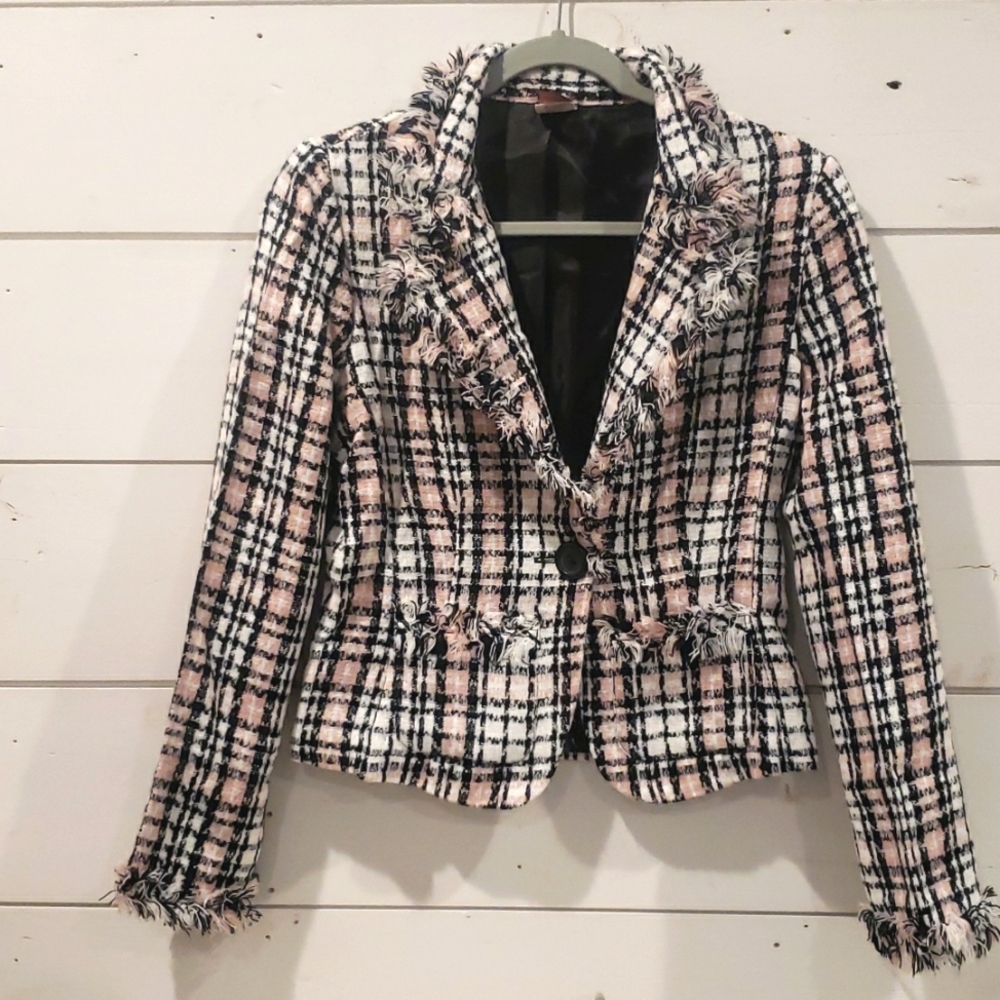 PLAIDED DRESS JACKET